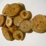 Wooden Button Assortment Hand Made From Tree..