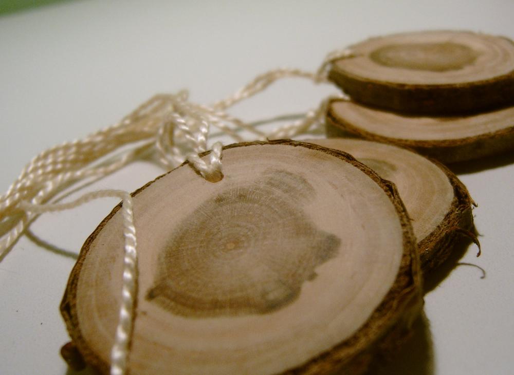 Wooden Tree Branch Hang Tags Ornament Blanks Cherry 2 Inch