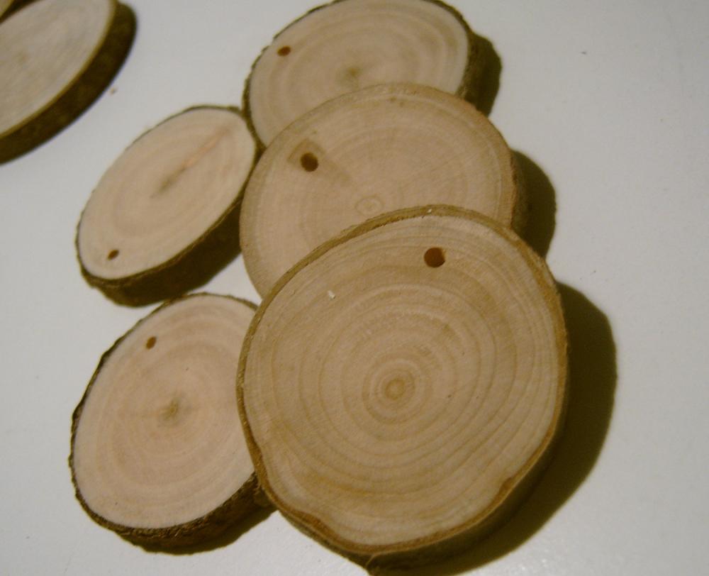 50 Assorted Blank Tree Branch Slices 1.5 To 2 Inch Sycamore And Cherry